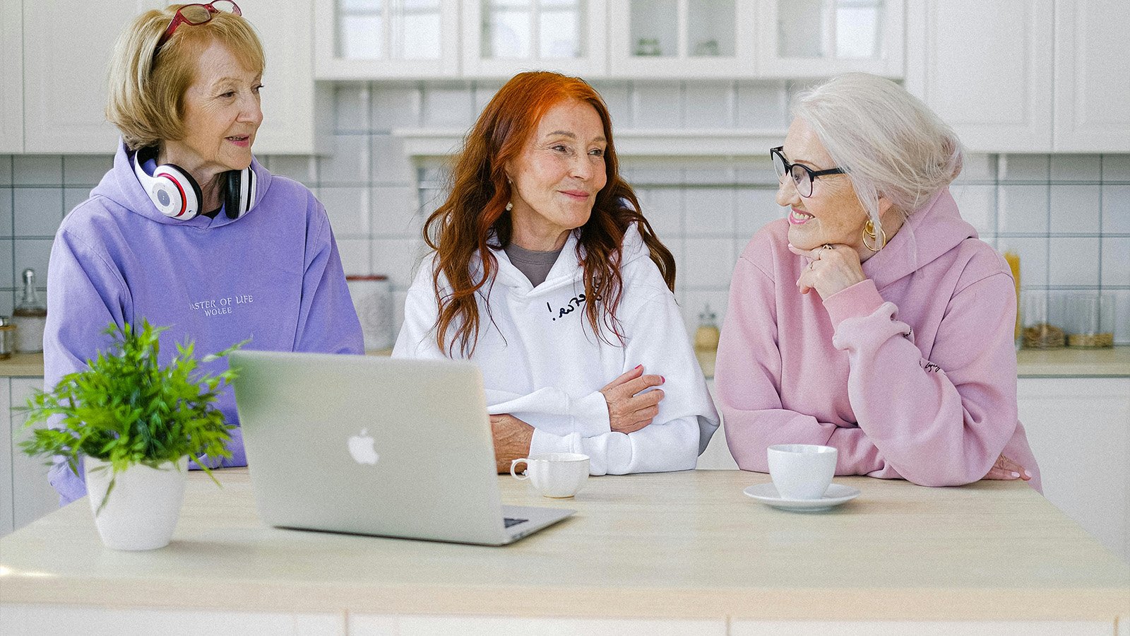 Middles aged women at a laptop 
