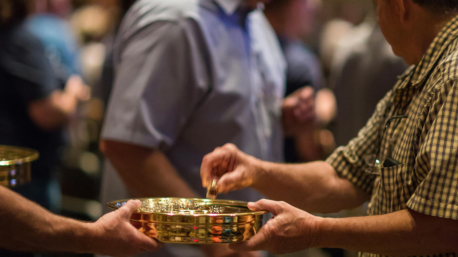 Donating at church 