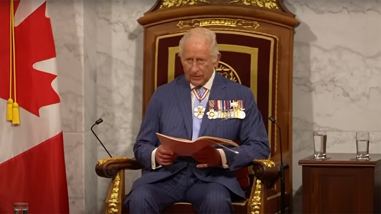 King Charles III addresses the Canadian Parliament