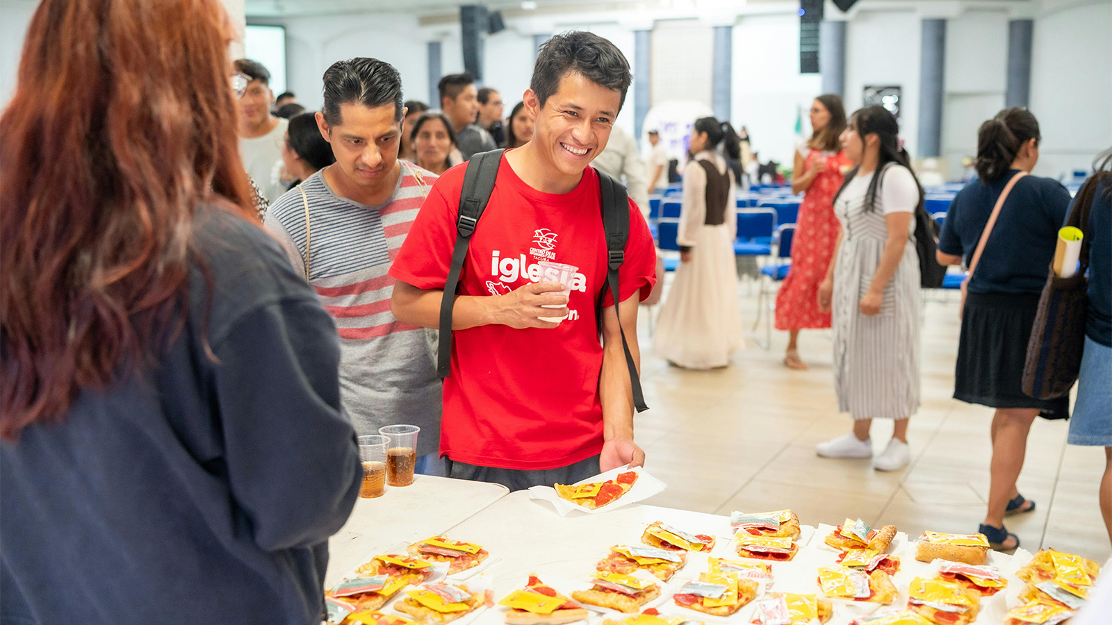 Smiling people in the community centre 