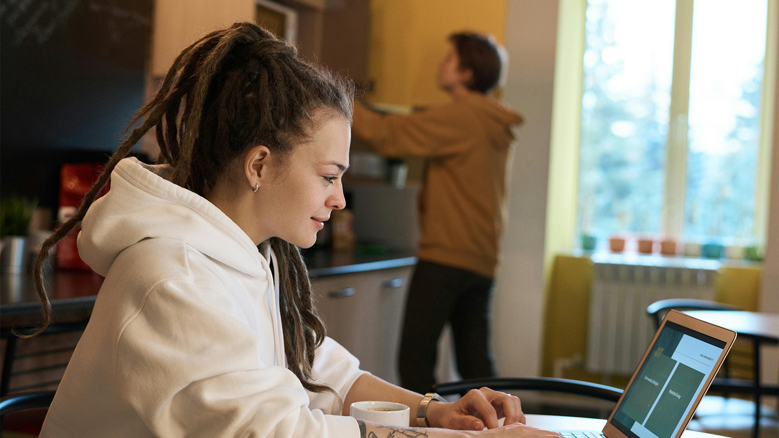 Generation Z couple in their kitchen 