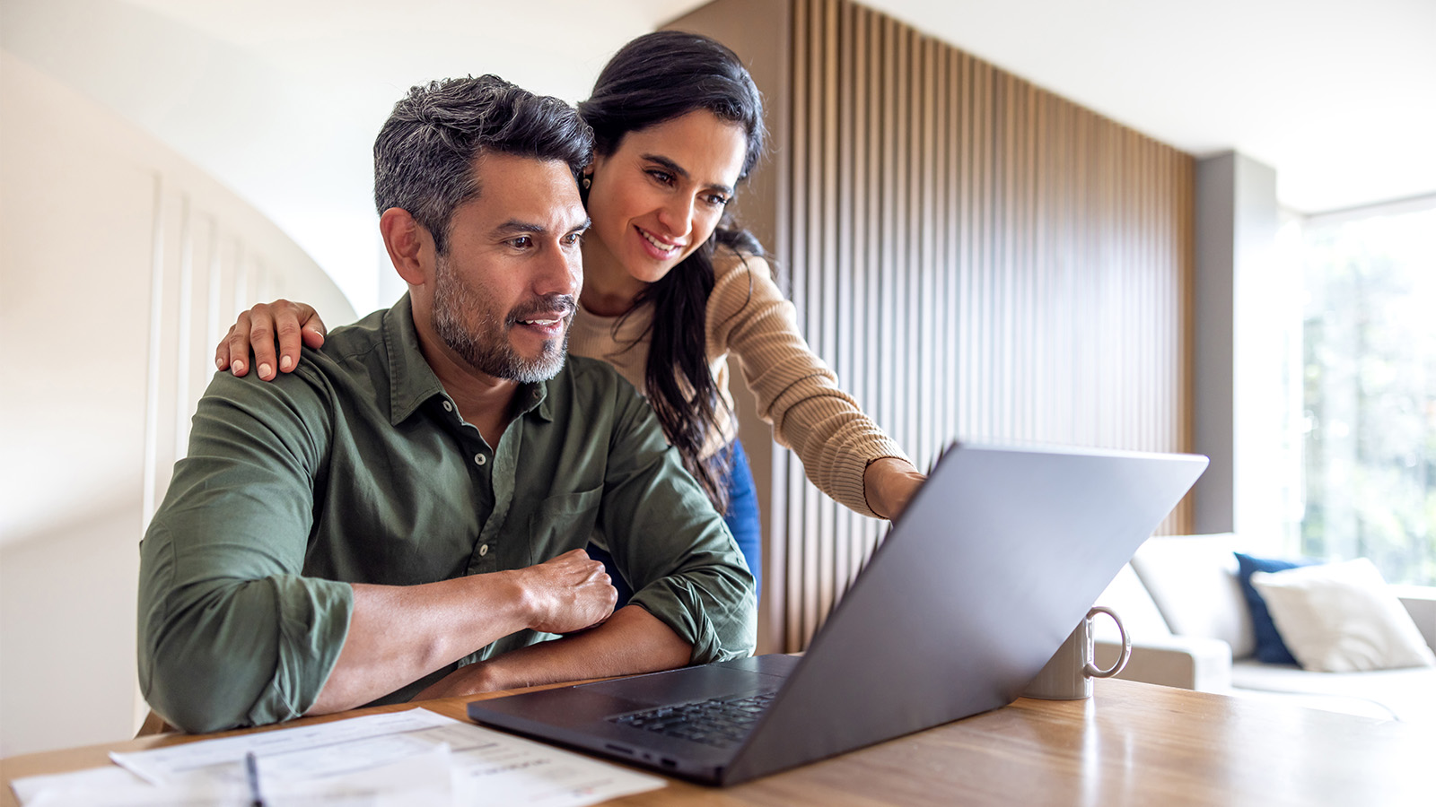 Couple banking online 