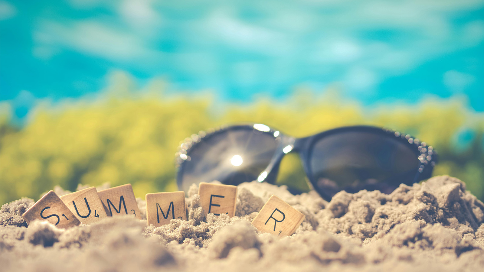 Sunglasses in the sand 