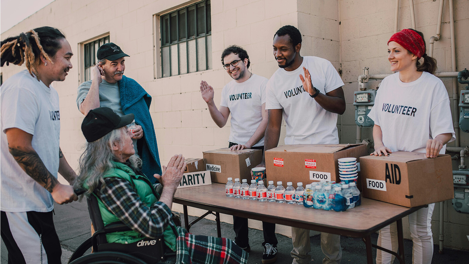 Volunteers supporting their community