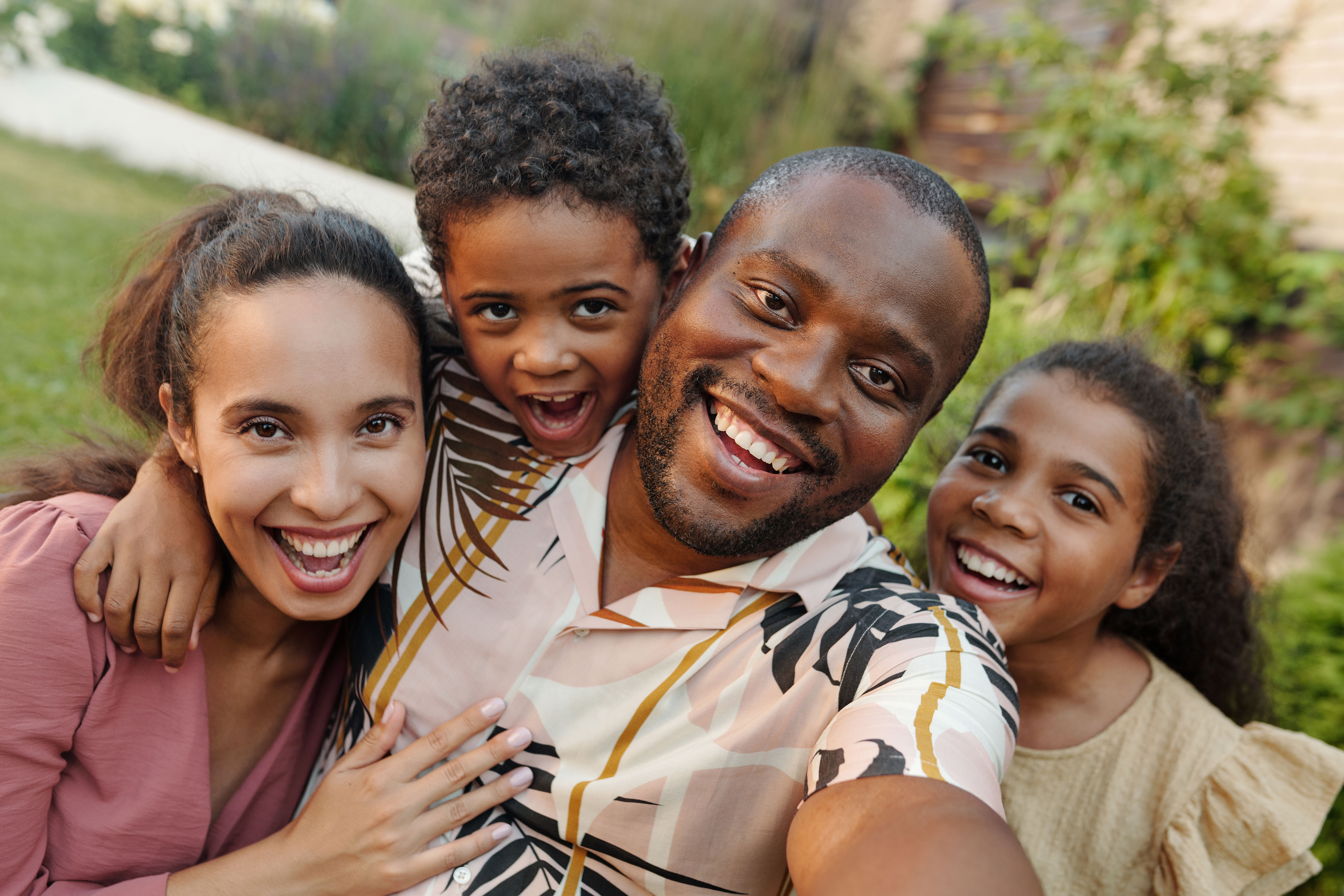 Smiling Black family